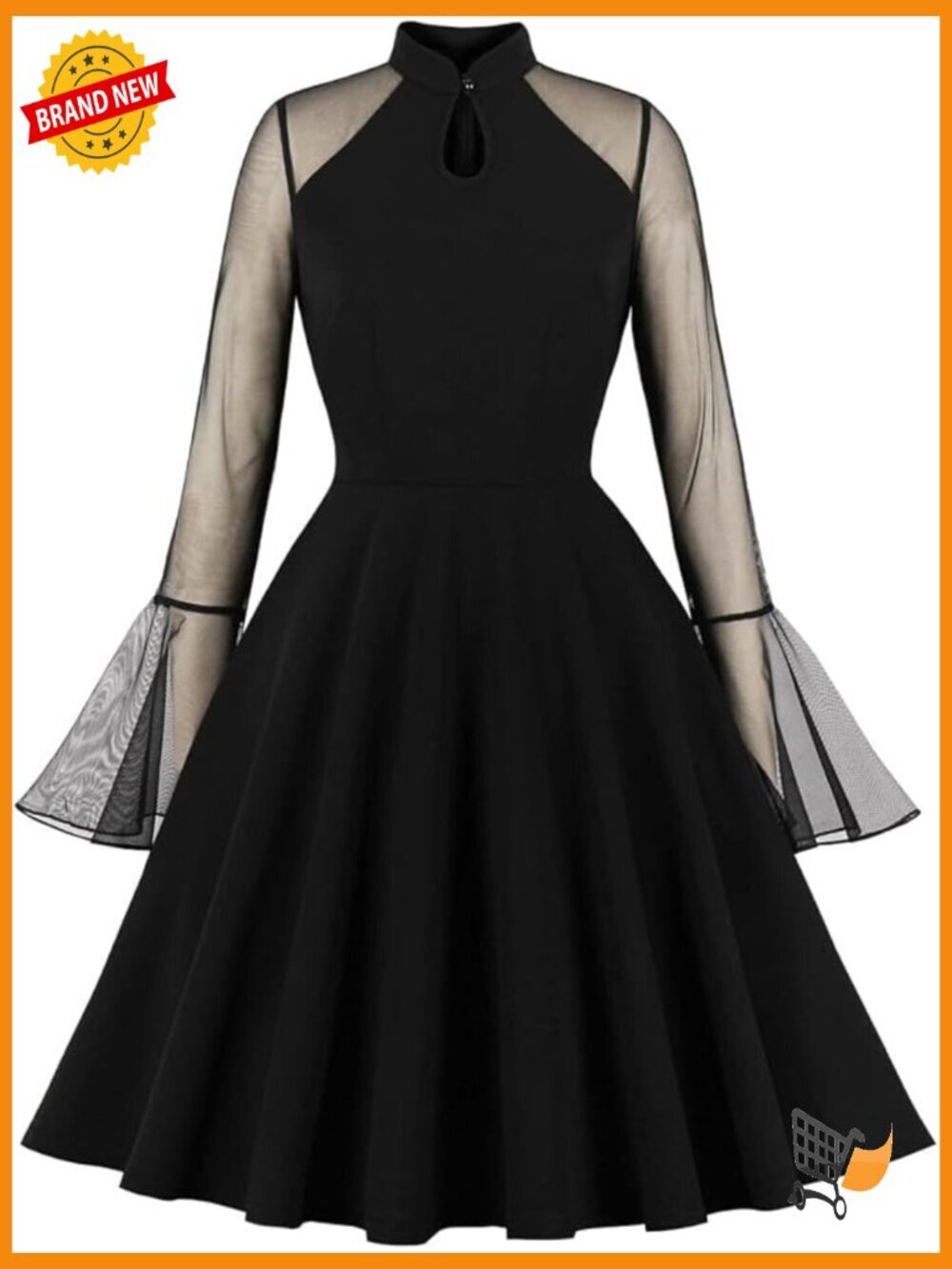 Vintage Polka Dot 1950s Retro Swing Dress A-Line Cocktail Party
